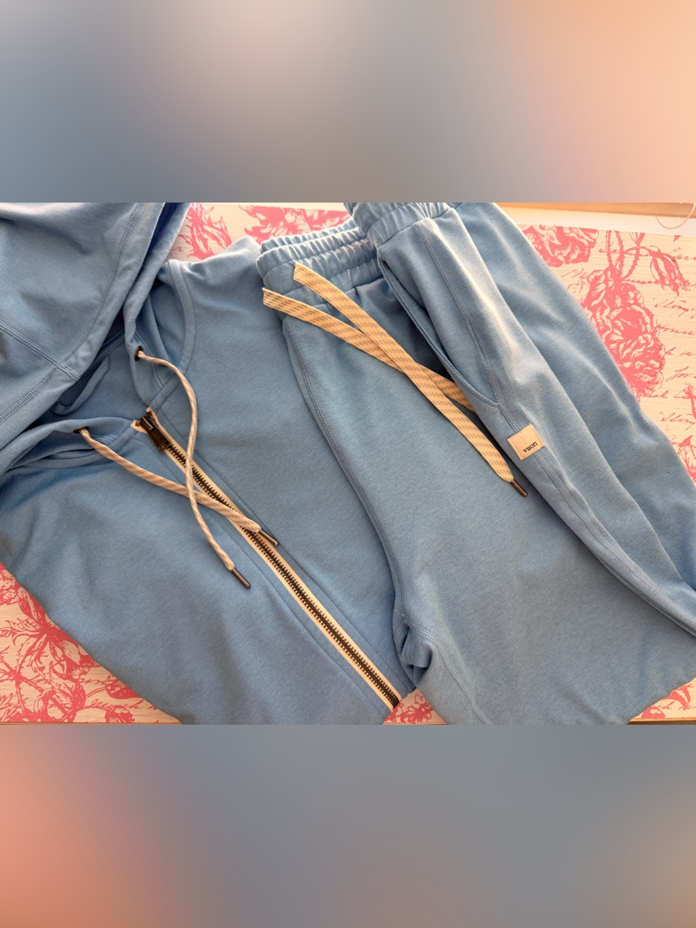 Vuori Light Blue Track Pants & Hoodie Set